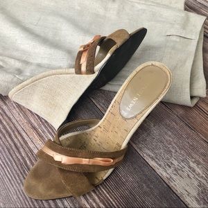 Brown / Tan Suede Wedges Size 7